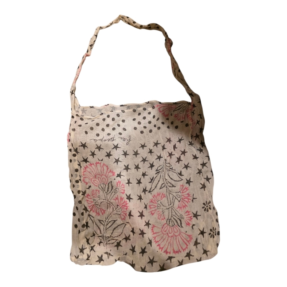 FREE PEOPLE Floral Gauzy‎ Boho Reusable Tote Bag